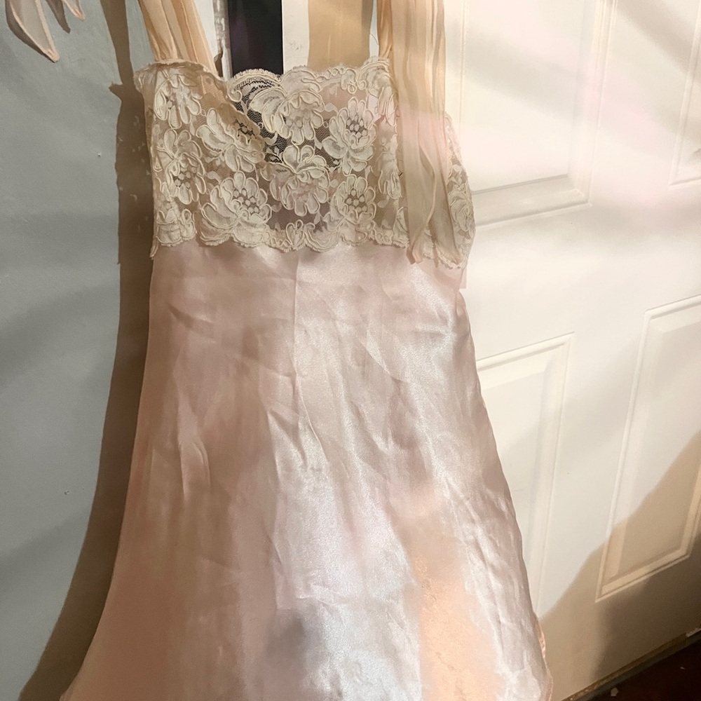 Vintage Lace Trim Pink Nightgown